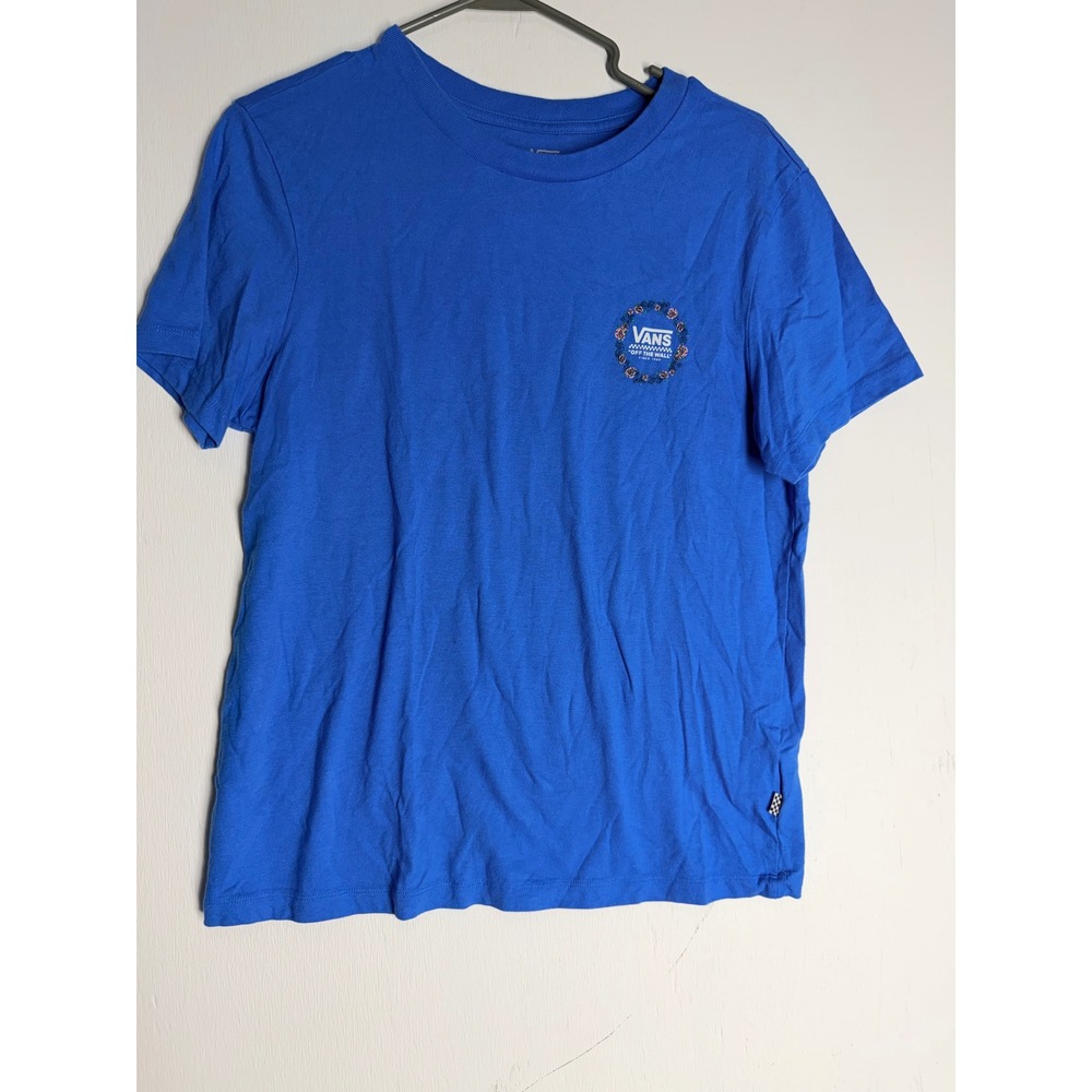 Vans Off The Wall Floral Rose Wreath Graphic Tee Royal Blue XL Skater T-Shirt